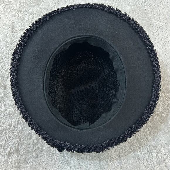 Vintage black textured ladies top hat - Picture 6 of 11